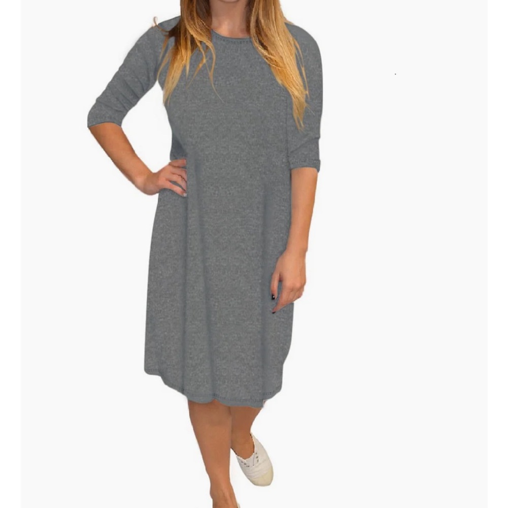 NWT Elegant Long Sleeve Gray Dress